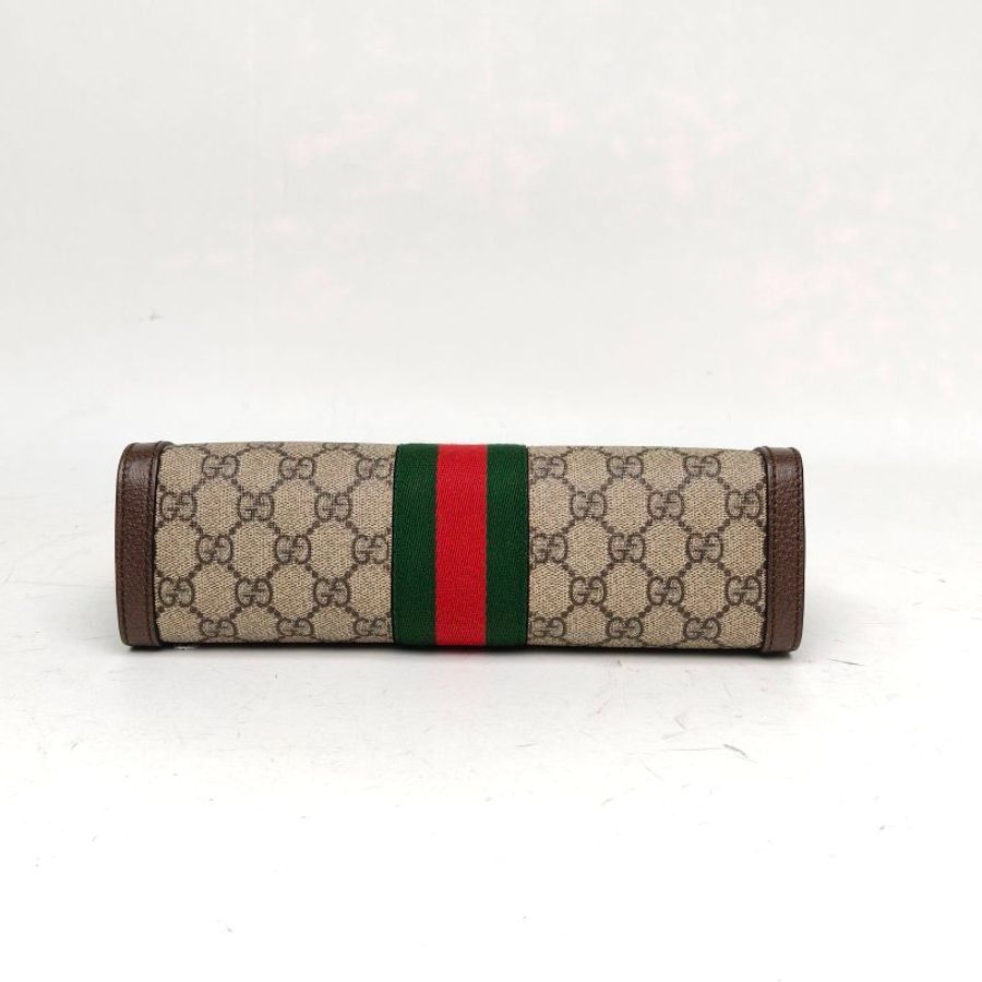 GUCCI Ophidia夾子包小號26老花PVC金扣肩背包-4