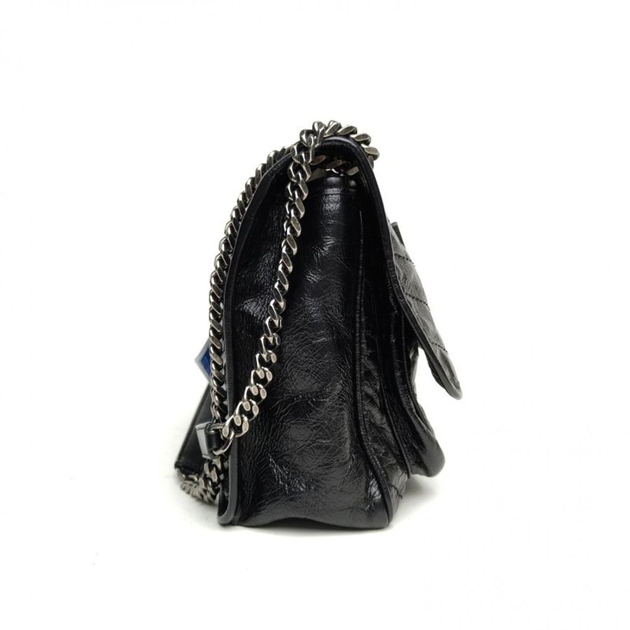SAINT LAURENT Niki中號28黑色牛皮銀扣肩背包-3
