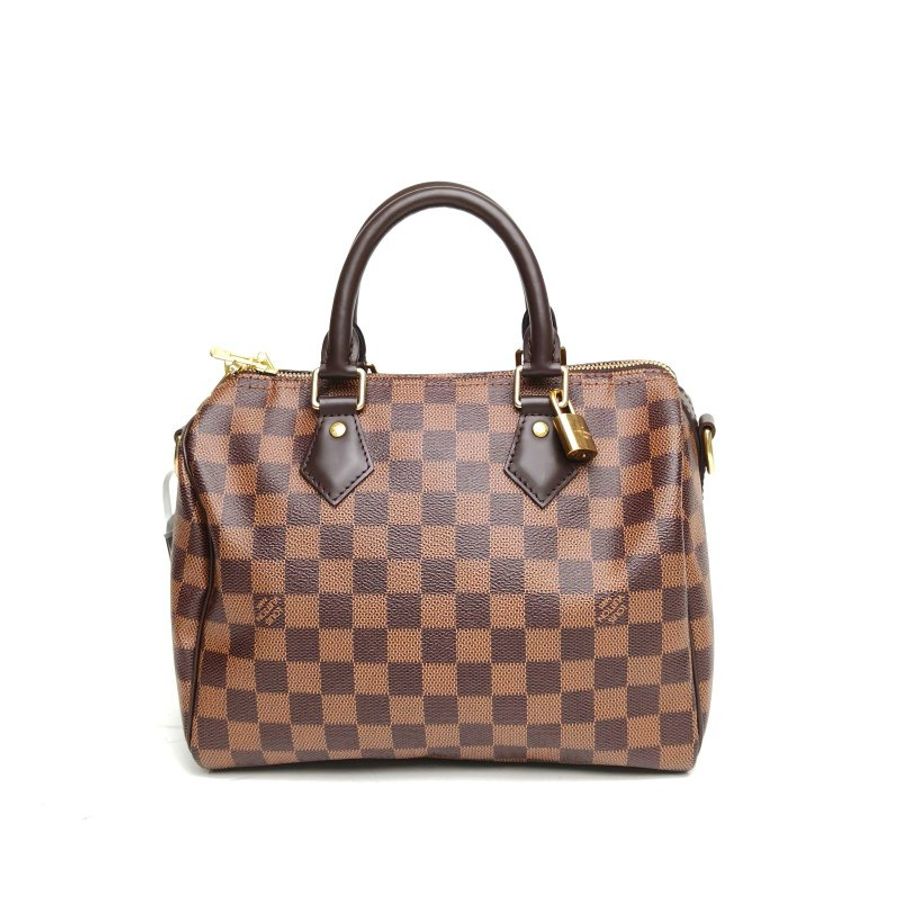 LOUIS VUITTON Sp25配肩帶棕色棋盤格PVC晶片肩背包-2