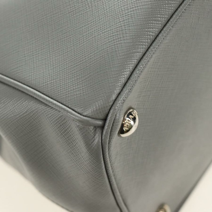 【日本直送】PRADA 手提包 Safiano 皮革 2way Gray Silver Auth yk20551SAM-17