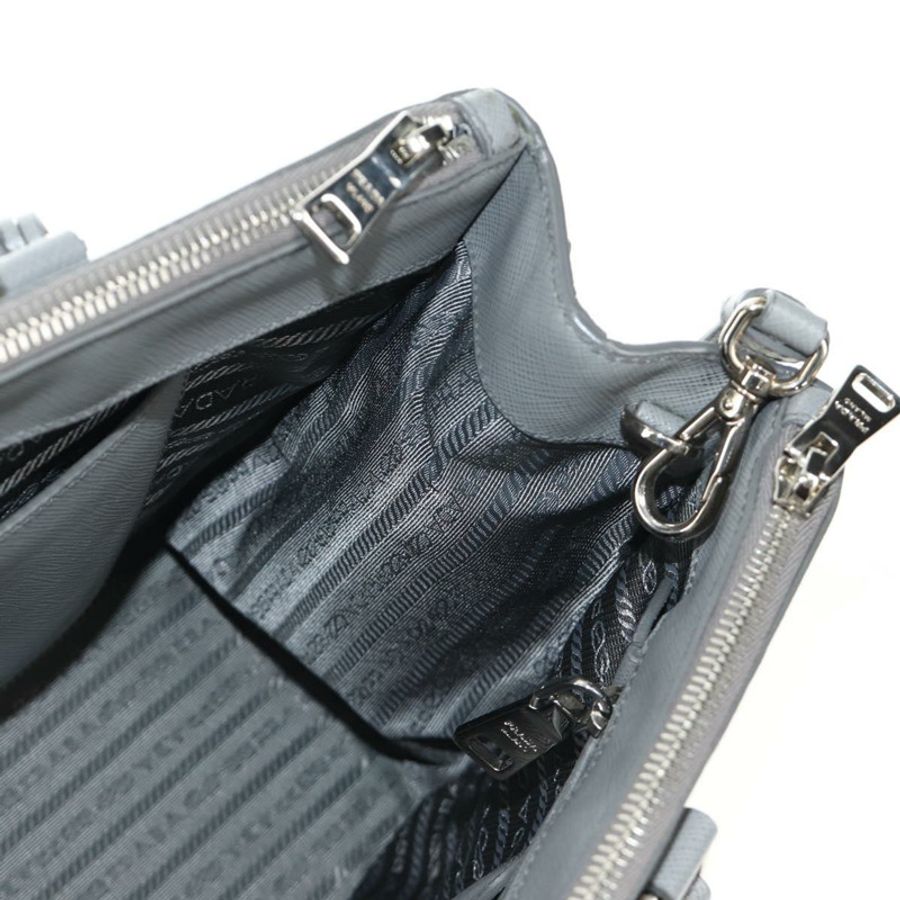 【日本直送】PRADA 手提包 Safiano 皮革 2way Gray Silver Auth yk20551SAM-26