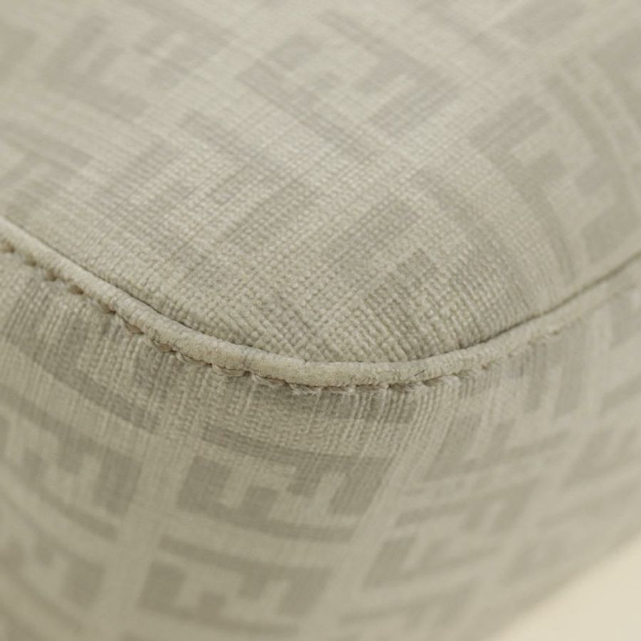 【日本直送】FENDI Zucchino帆布Mamma Baguette手袋 PVC 白色銀色 正品 yk20548SAM-14