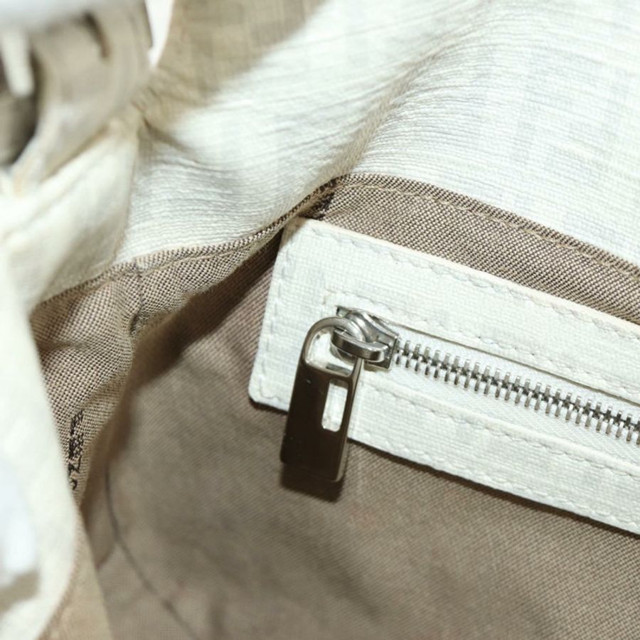【日本直送】FENDI Zucchino帆布Mamma Baguette手袋 PVC 白色銀色 正品 yk20548SAM-24