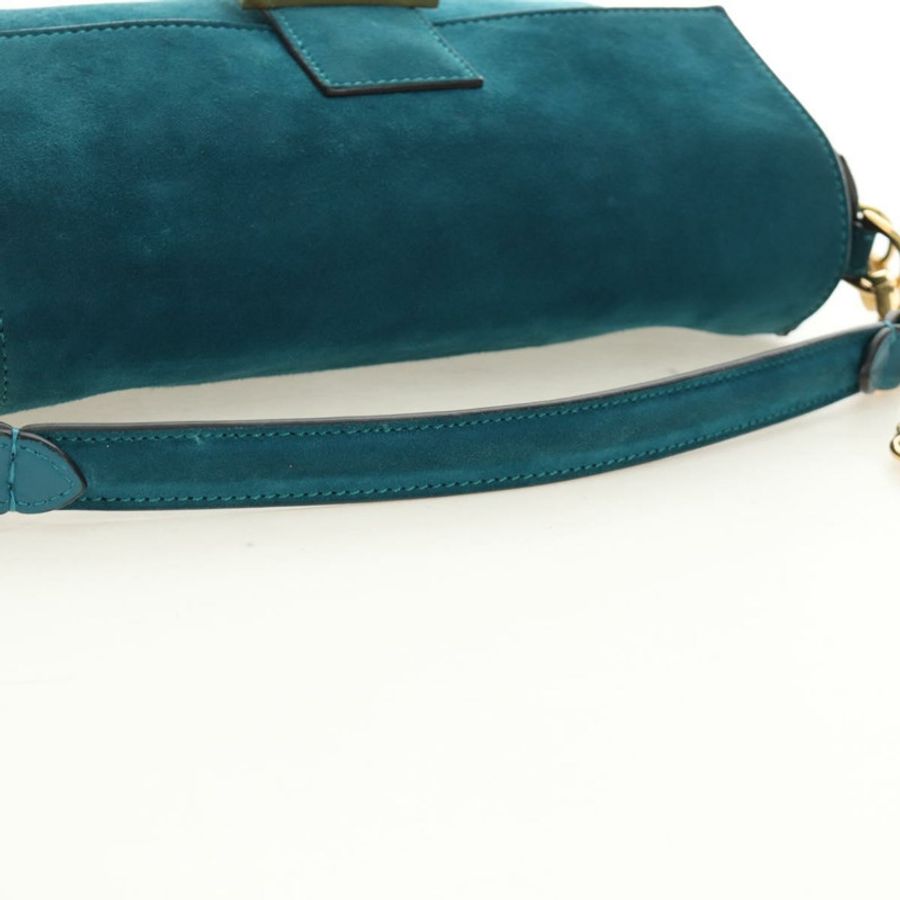 【日本直送】FENDI Mamma Baguette 手提包 麂皮 2way 藍色金色 Auth yk20507SAM-5