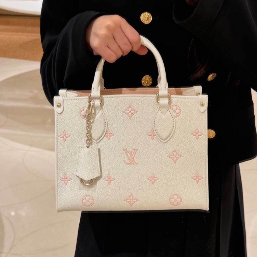 👜LV路易威登｜on the go草莓牛奶托特包｜小號｜99新-0