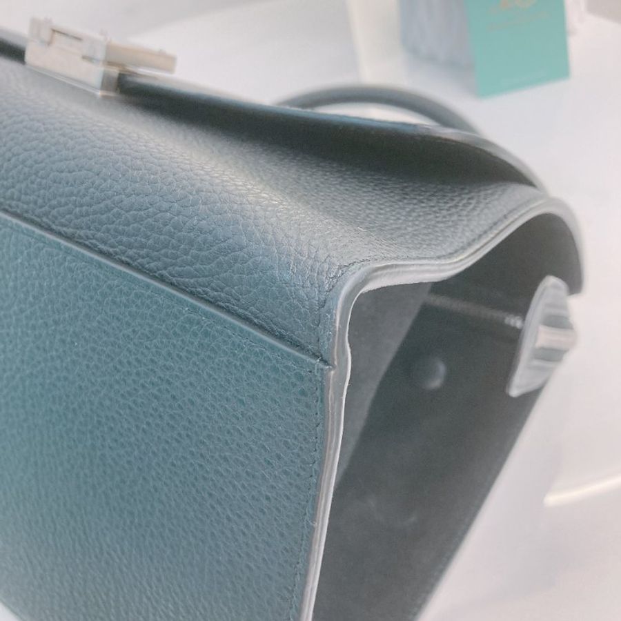 MS0748 Celine 賽琳 鞦韆包 牛皮手提包 黑色銀扣 Trapeze 26cm Calfskin Black x PHW-8
