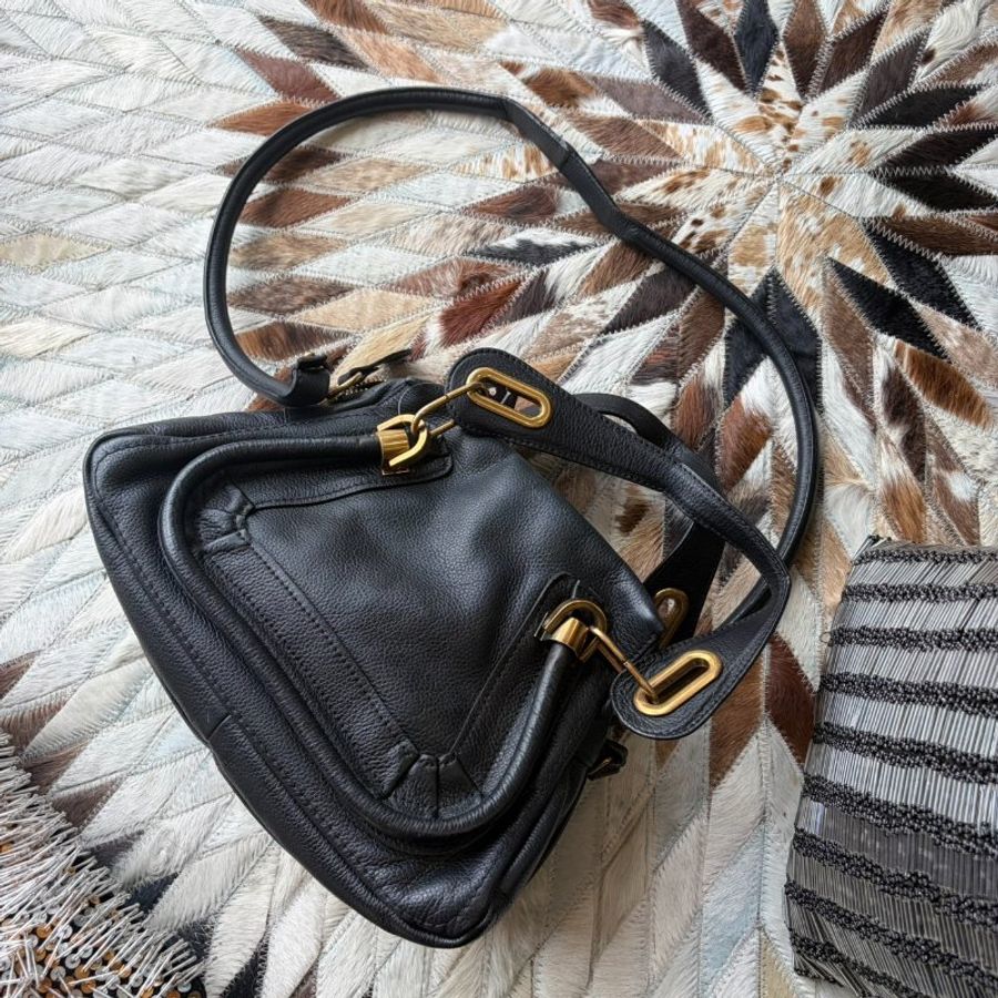 CHLOE 牛皮paraty 小款 黑色-0