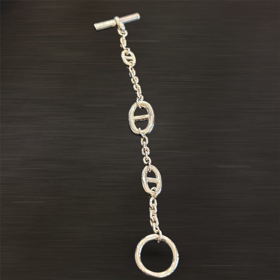 HERMES純銀豬鼻手鍊/16cm-2