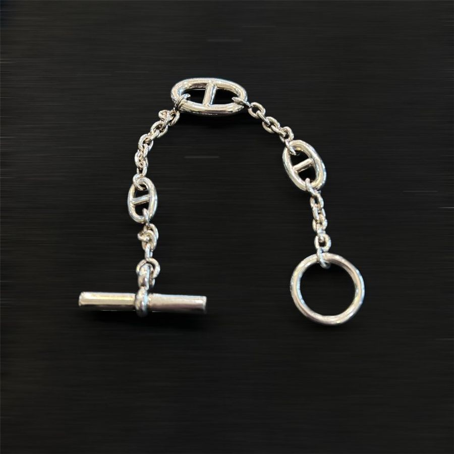 HERMES純銀豬鼻手鍊/16cm-3