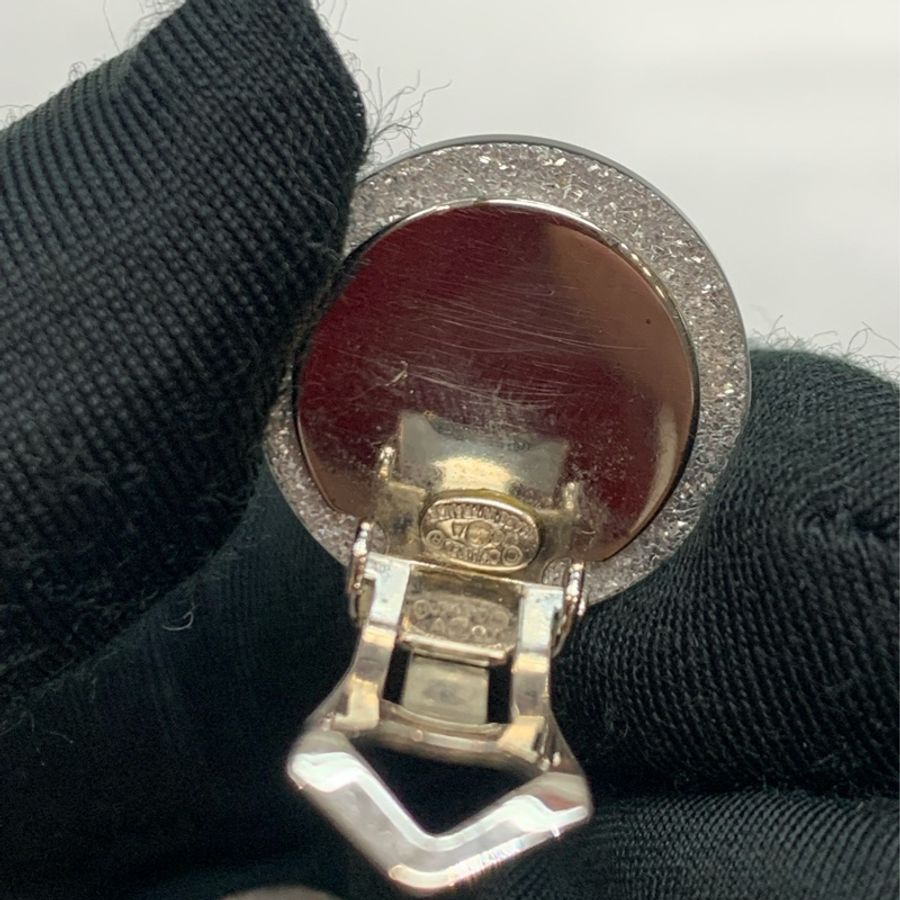 Chanel 銀色 金粉 水晶糖果耳夾-5