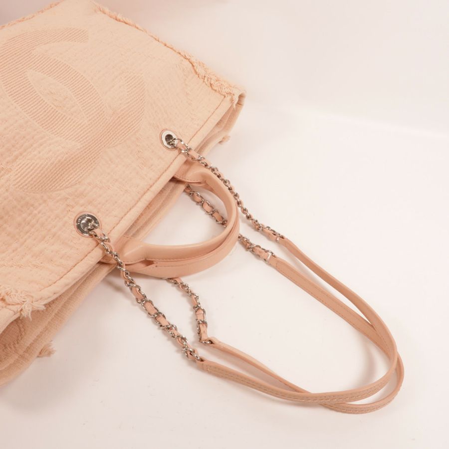 CHANEL 帆布Deauville Tote Bag手挽肩背兩用袋-5