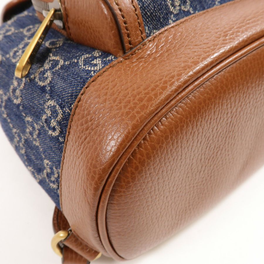 GUCCI Denim/牛皮皮革GG Backpack背包-11