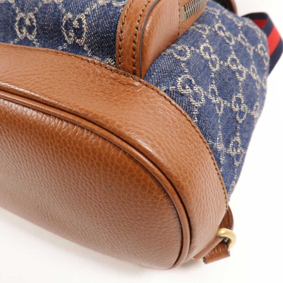 GUCCI Denim/牛皮皮革GG Backpack背包-14