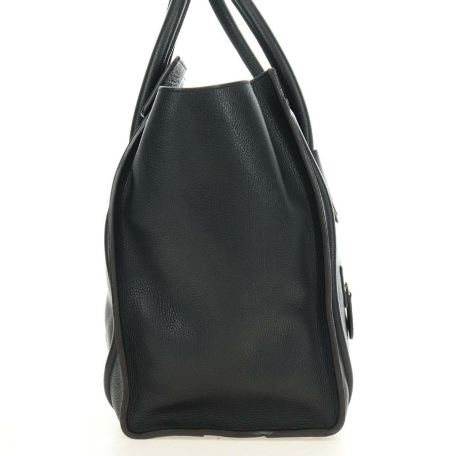 【日本直送】CELINE Luggage Mini Shopper 手提包,黑色銀色皮革,正品 yk20573SAM-3