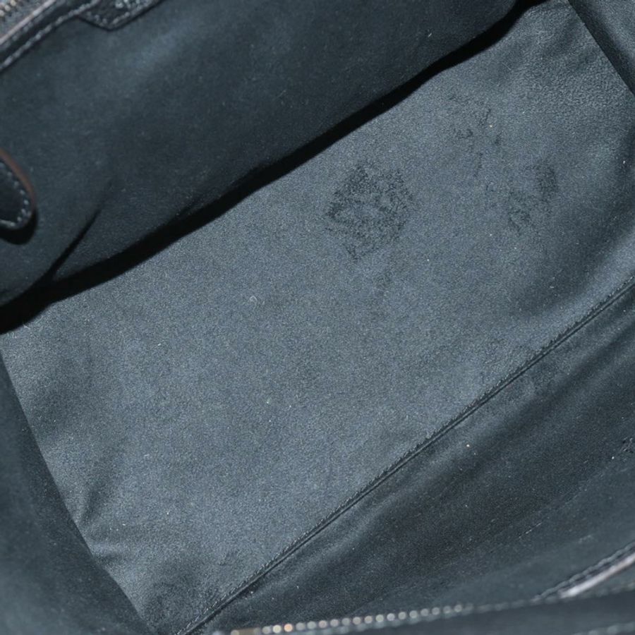 【日本直送】CELINE Luggage Mini Shopper 手提包,黑色銀色皮革,正品 yk20573SAM-9