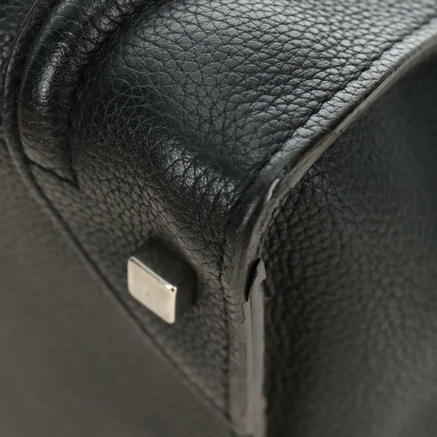 【日本直送】CELINE Luggage Mini Shopper 手提包,黑色銀色皮革,正品 yk20573SAM-14