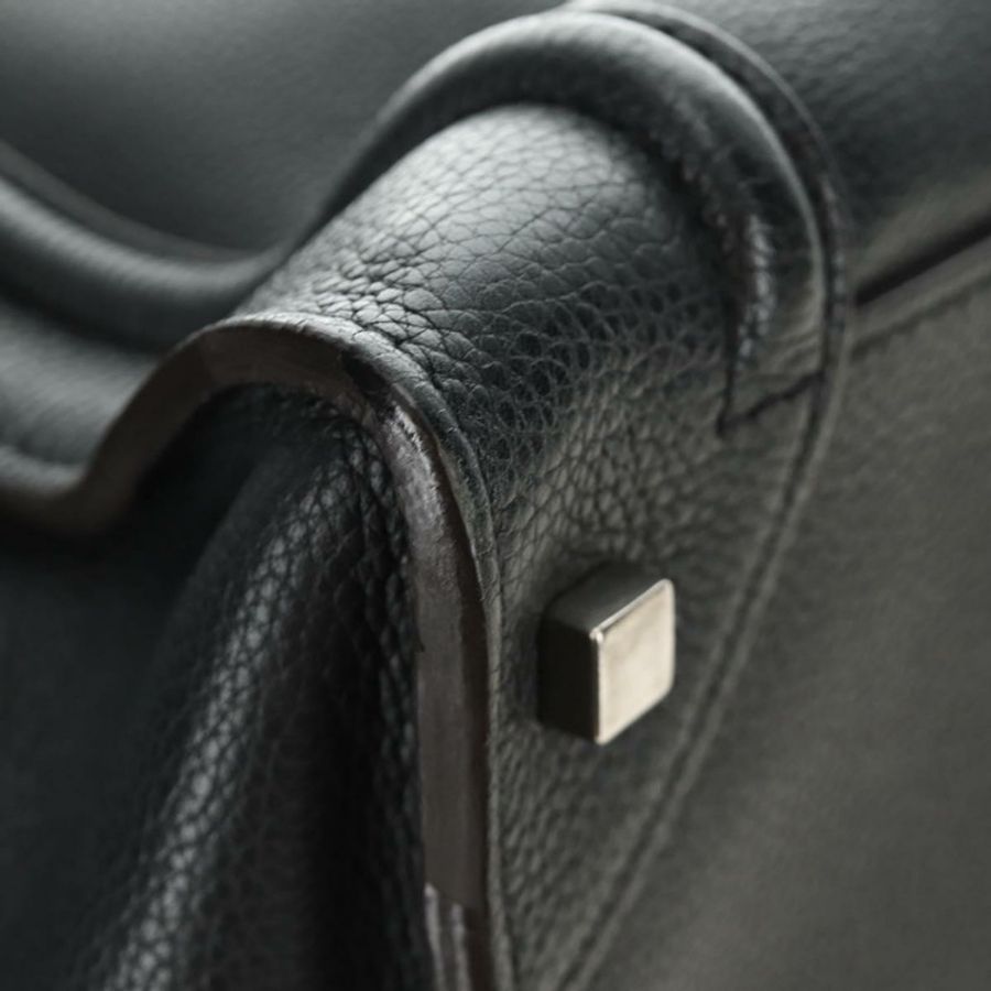 【日本直送】CELINE Luggage Mini Shopper 手提包,黑色銀色皮革,正品 yk20573SAM-16