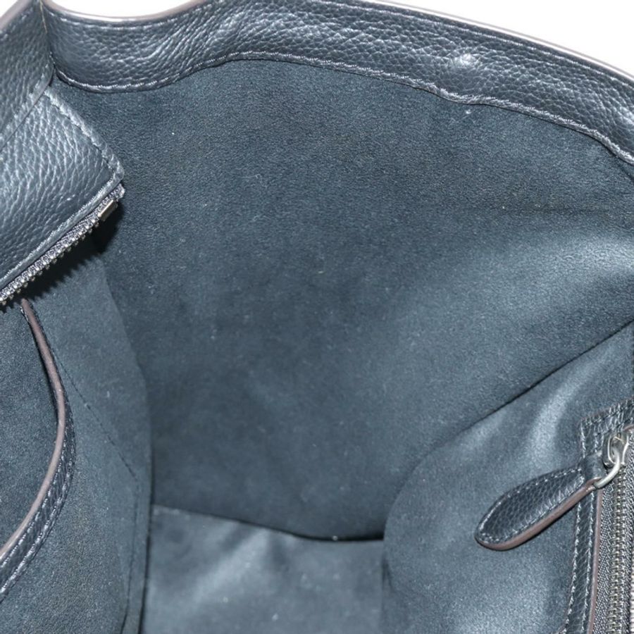 【日本直送】CELINE Luggage Mini Shopper 手提包,黑色銀色皮革,正品 yk20573SAM-21