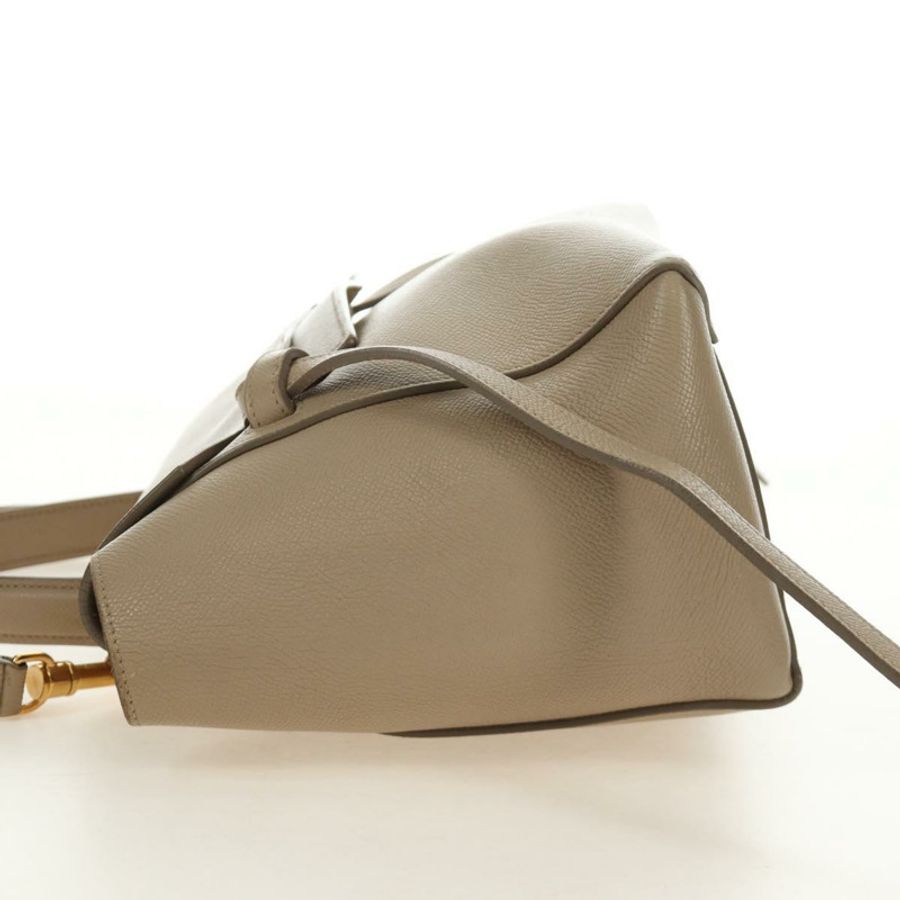 【日本直送】CELINE Belt Bag Micro Hand Bag Leather 2way Beige Gold Auth 185805M-2