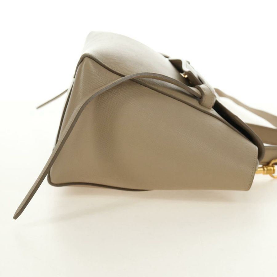 【日本直送】CELINE Belt Bag Micro Hand Bag Leather 2way Beige Gold Auth 185805M-3
