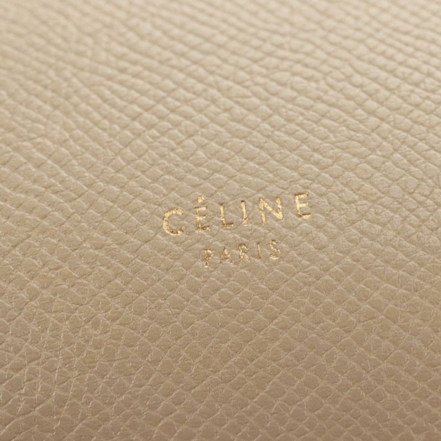 【日本直送】CELINE Belt Bag Micro Hand Bag Leather 2way Beige Gold Auth 185805M-22