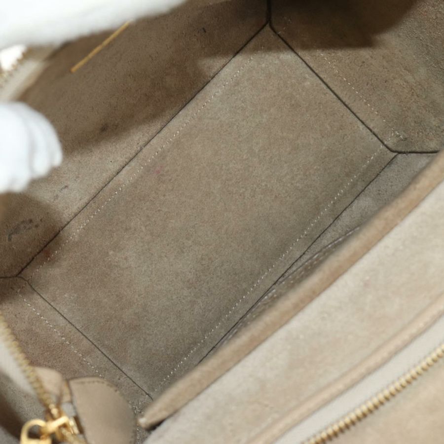 【日本直送】CELINE Belt Bag Micro Hand Bag Leather 2way Beige Gold Auth 185805M-25