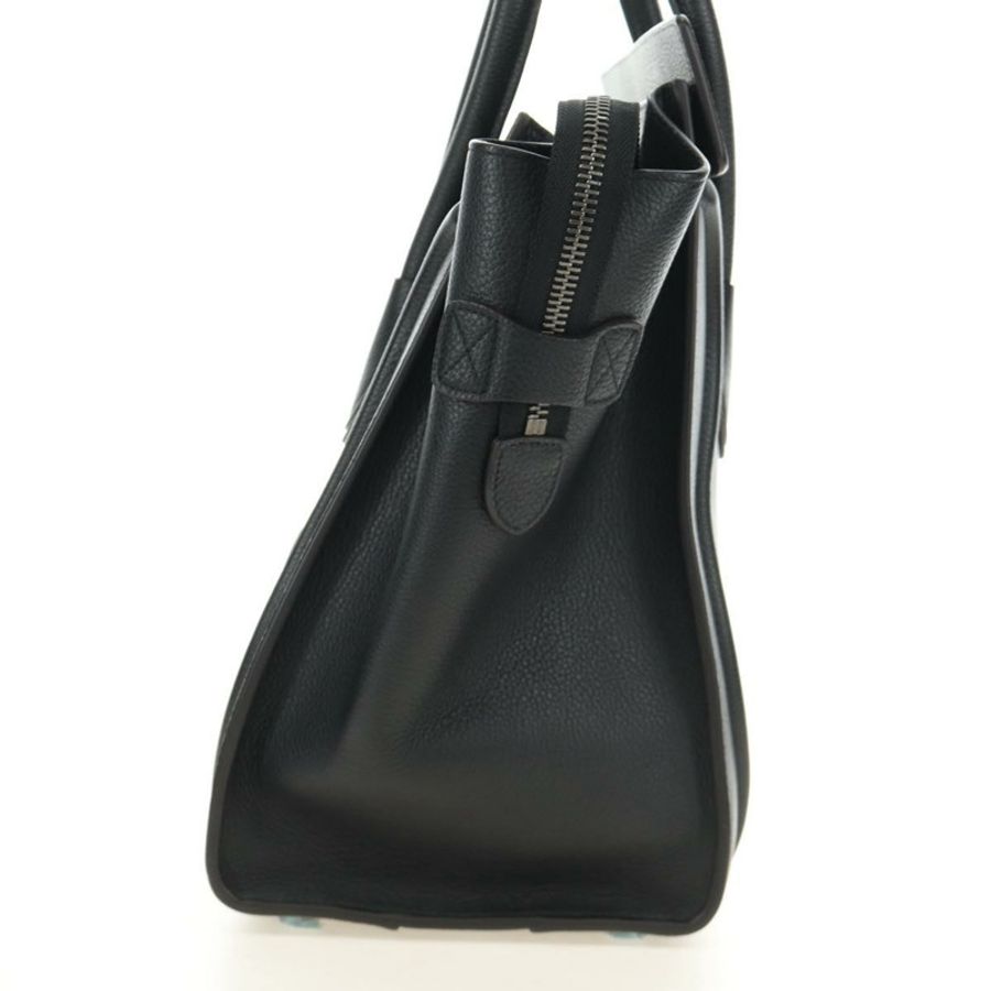 【日本直送】CELINE Luggage Mini Shopper 手提包,黑色銀色皮革,正品 yk20526SAM-2