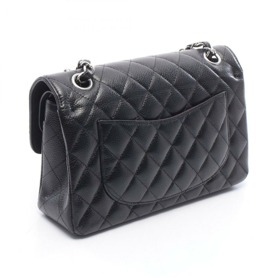 香奈兒 (CHANEL) Matelasse W 翻蓋鏈條單背包 A01113 小牛皮 黑色 SHW-1