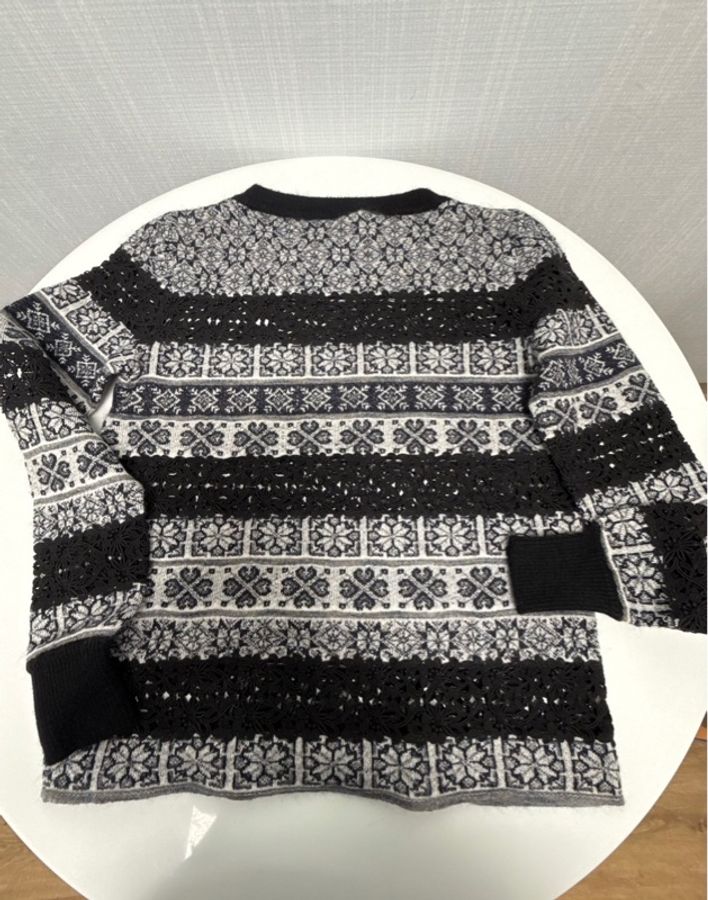 香奈兒全新上衣Chanel CHANEL FAIR ISLE MOHAIR-BLEND LACE FLORAL STRIPE KNIT SWEATER全新未拆標香奈兒Chanel購於專櫃-7