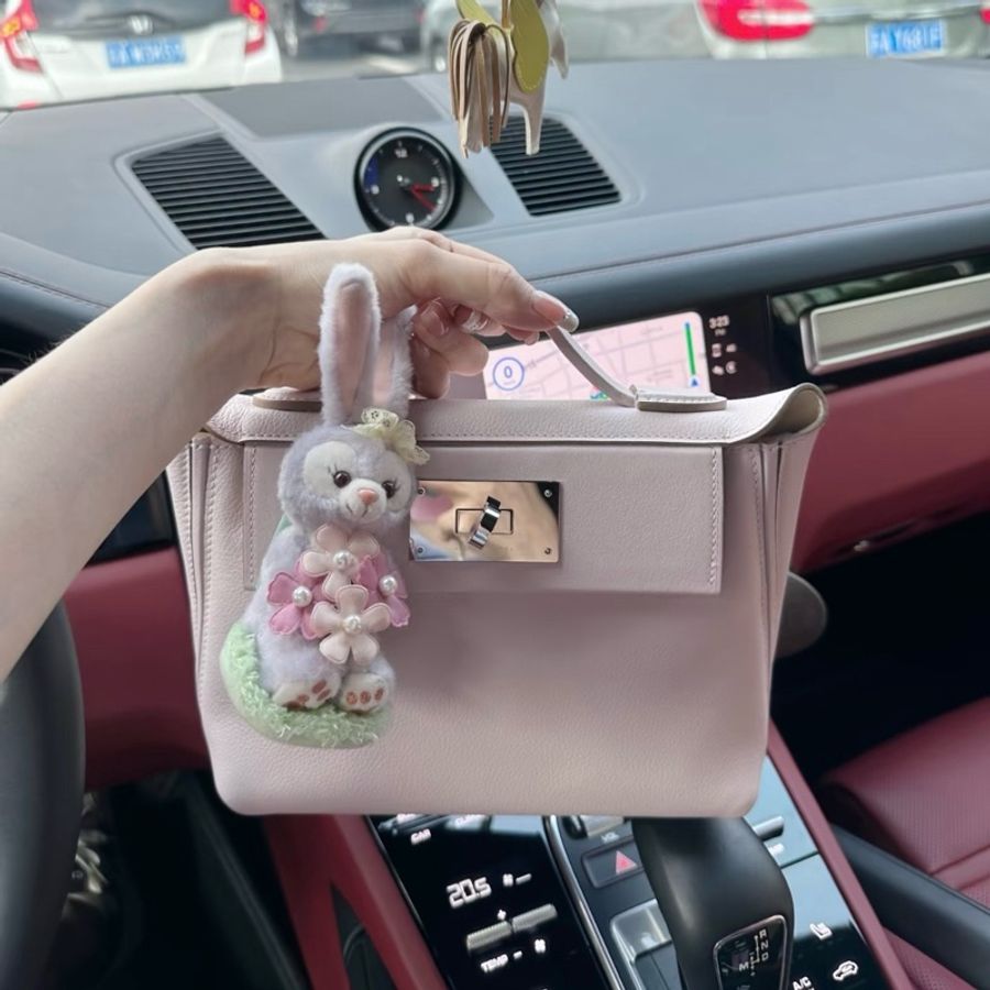 Hermes 愛馬仕 夢幻紫2424mini 手提包斜挎包 銀扣 底長22cm-8