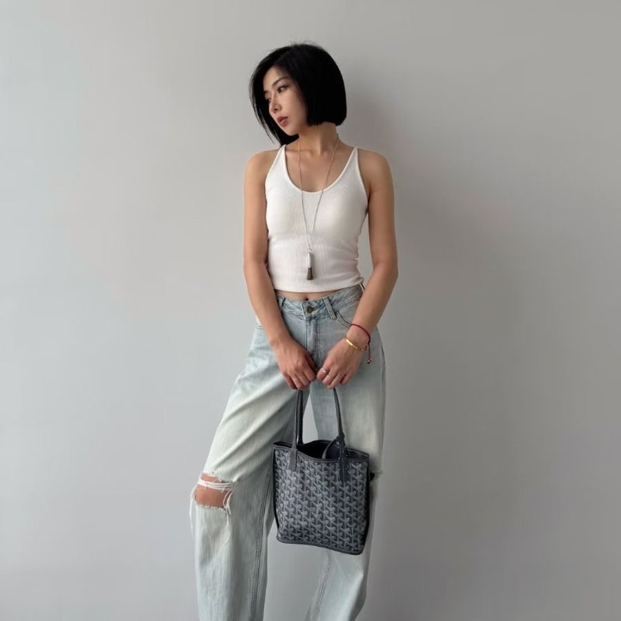 GOYARD 新版Anjou Mini Tote - 灰-16