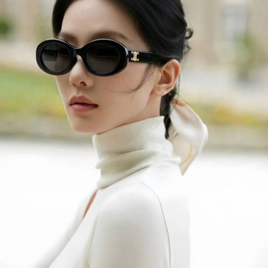 CELINE Triomphe凱旋門橢圓框太陽眼鏡-8