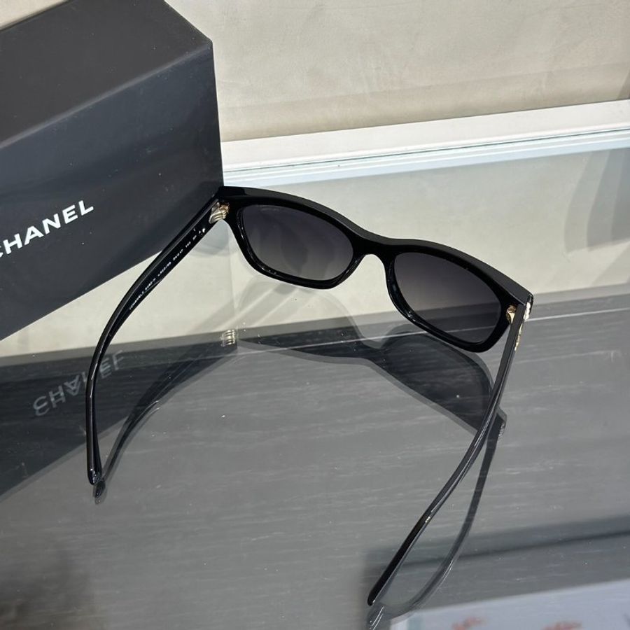 CHANEL 珍珠邊方框太陽眼鏡5482H - 黑-3