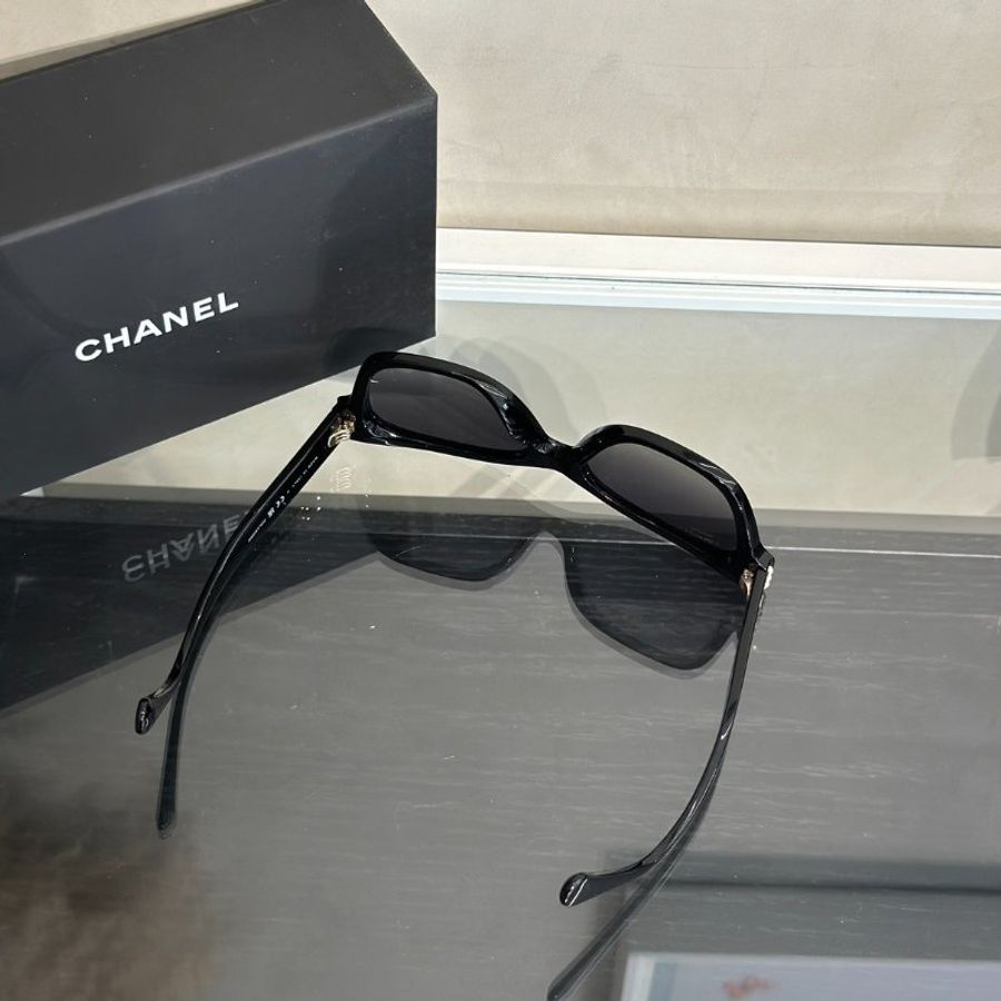 CHANEL 珍珠邊方框太陽眼鏡5482H - 黑-5