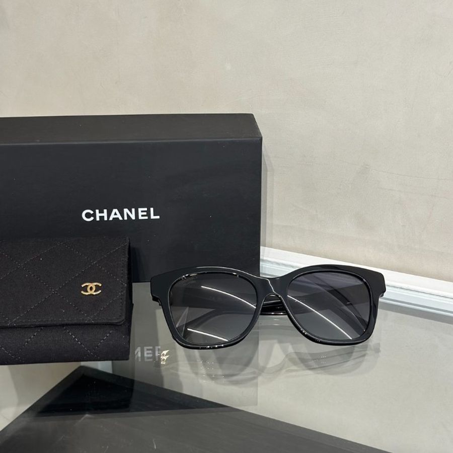 CHANEL 珍珠邊方框太陽眼鏡5482H - 黑-6