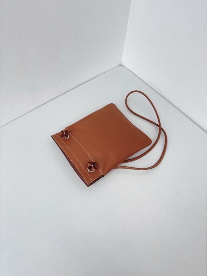 Hermès 愛馬仕🐎 金棕銀扣💗 全皮斜挎包 98新✨ 尺寸20*23 D刻-6