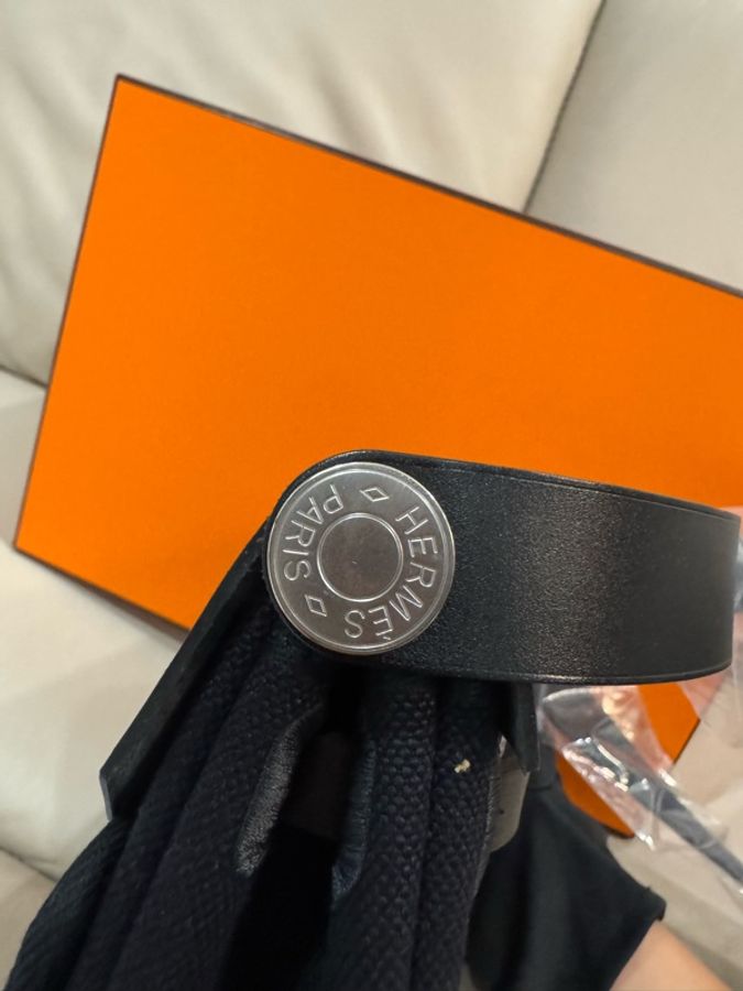 Hermes 愛馬仕 Mini Herbag 斜背包/黑銀款/G刻/全新全配-7
