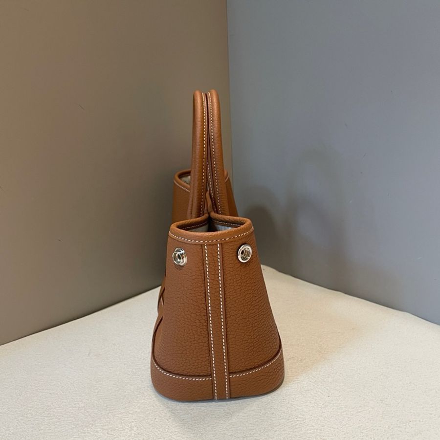 HERMES/愛馬仕 mini garden party 金棕銀扣Neo花園包手提包-1