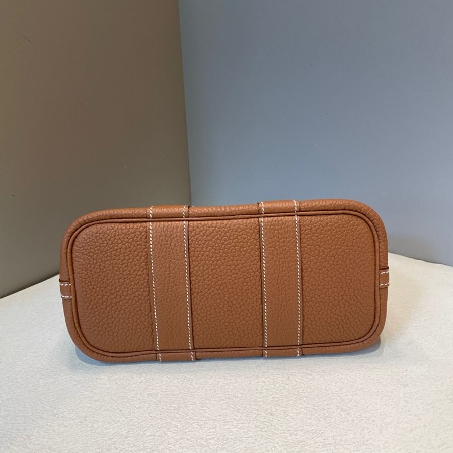 HERMES/愛馬仕 mini garden party 金棕銀扣Neo花園包手提包-4