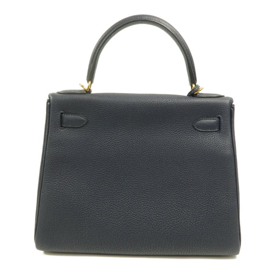 HERMES Togo皮革Kelly 28手挽肩背兩用袋Bleu Nuit-1
