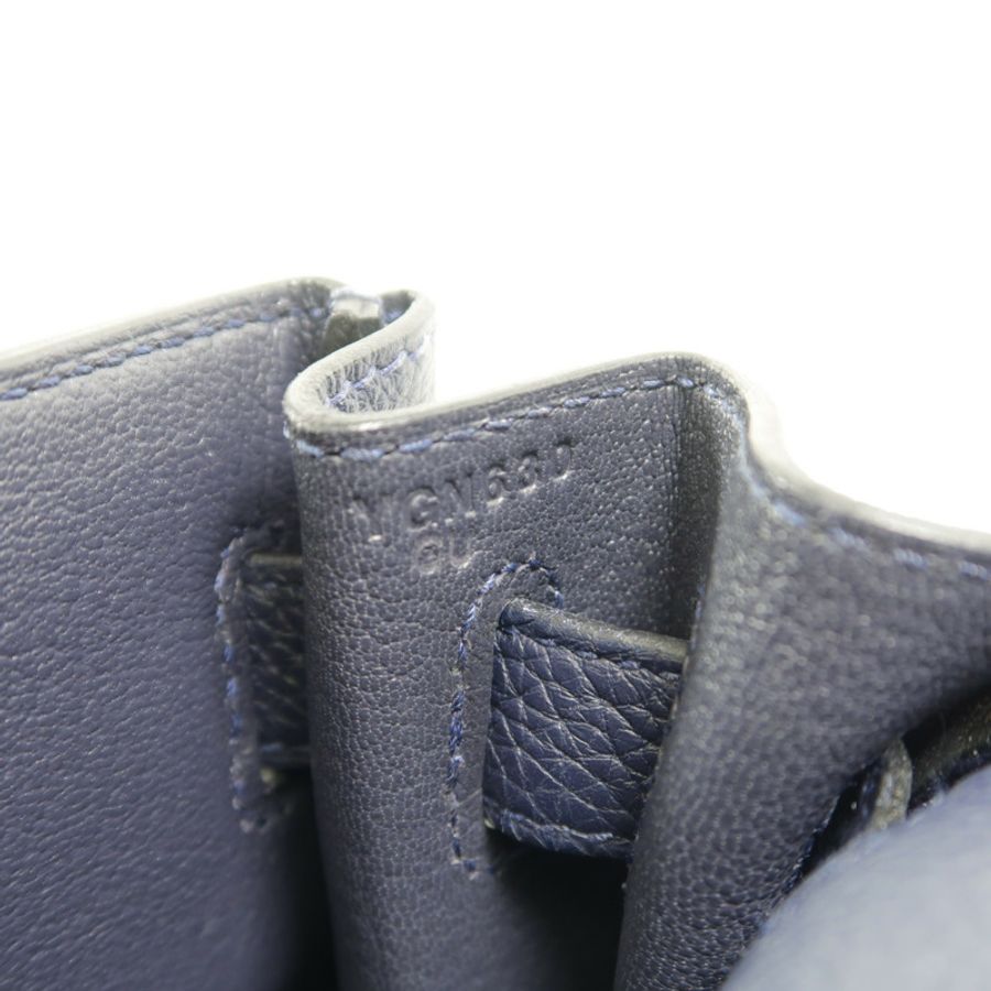 HERMES Togo皮革Kelly 28手挽肩背兩用袋Bleu Nuit-6