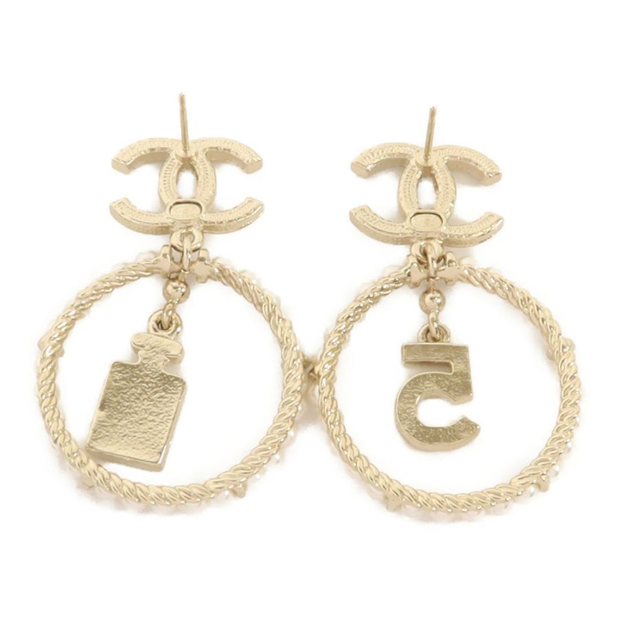 CHANEL 金屬/水晶Pierced Earring耳環-2