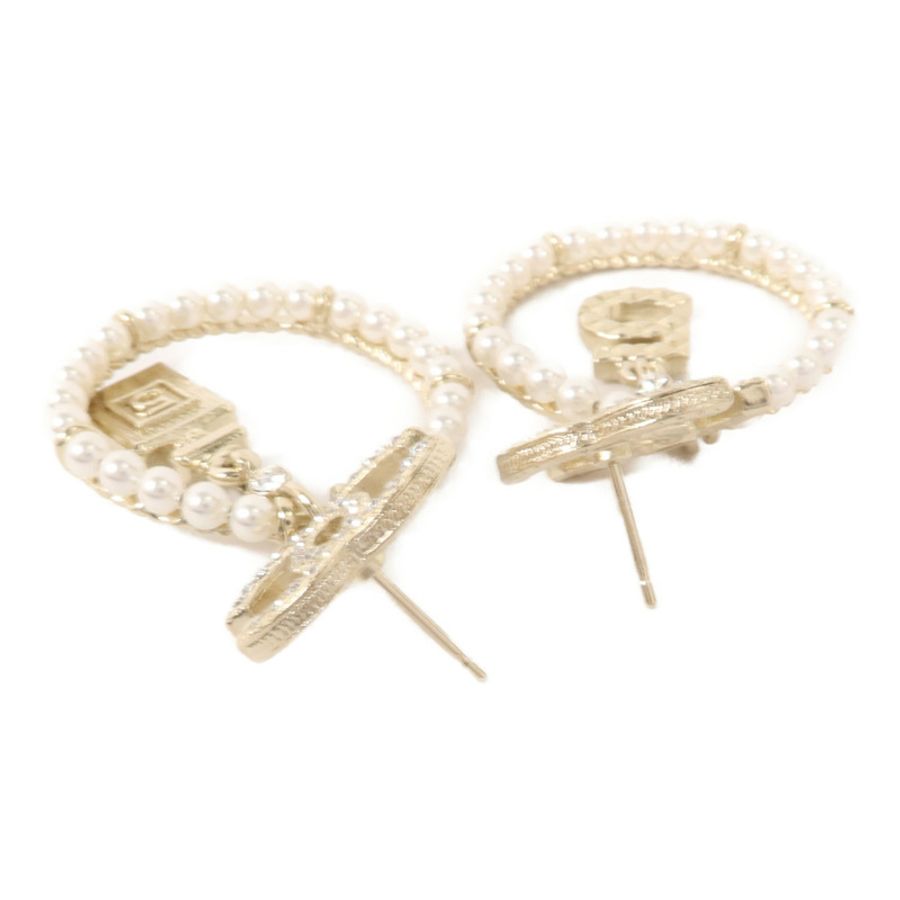 CHANEL 金屬/水晶Pierced Earring耳環-3