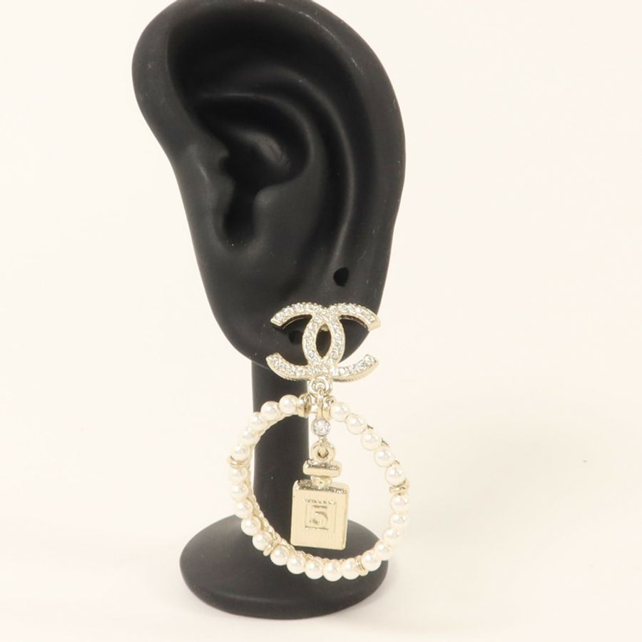 CHANEL 金屬/水晶Pierced Earring耳環-6