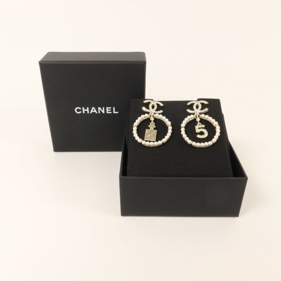 CHANEL 金屬/水晶Pierced Earring耳環-8