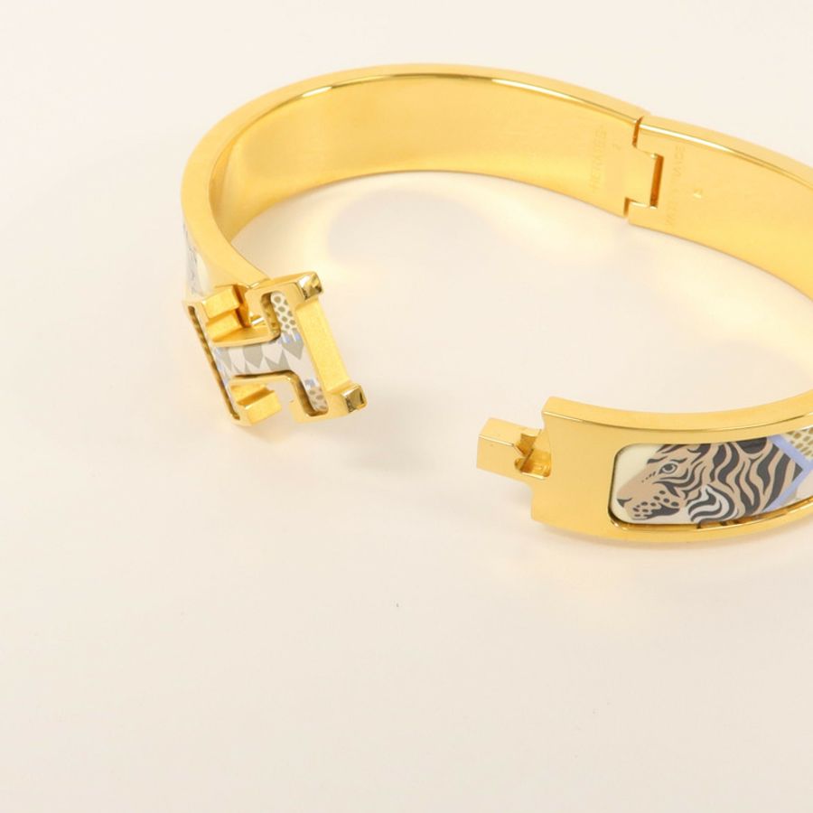 HERMES 金屬/瓷漆Clic H手鐲-5