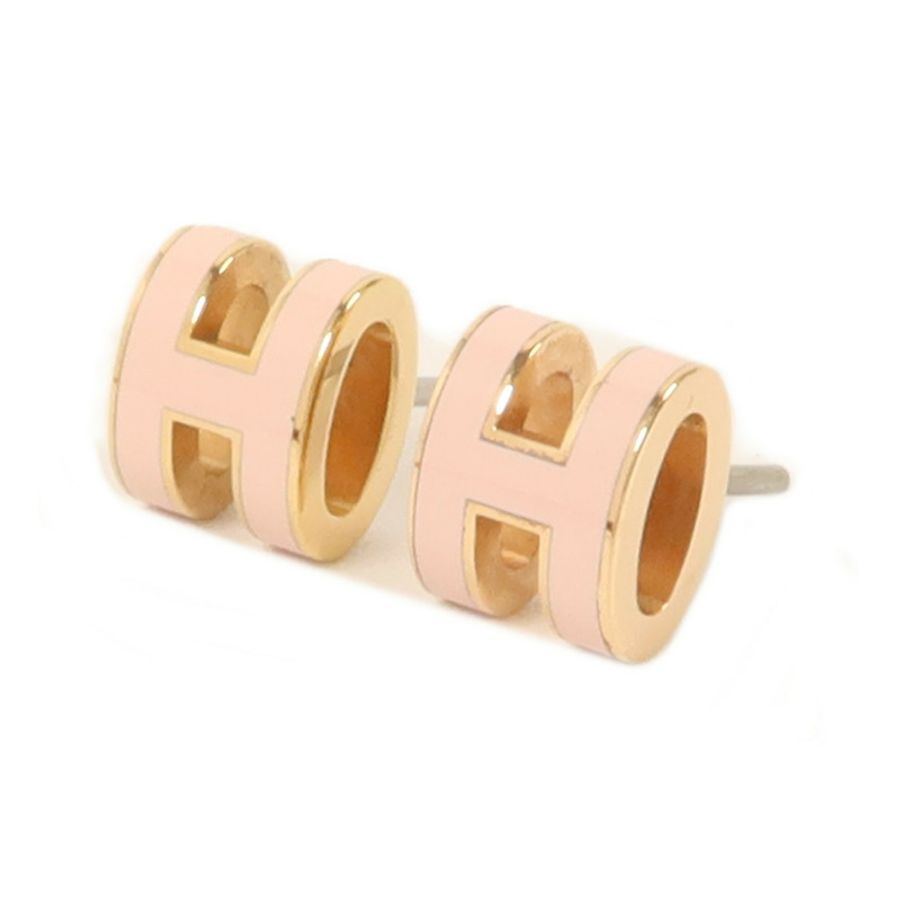 HERMES 金屬Mini Pop H耳環Rose Dragee-1