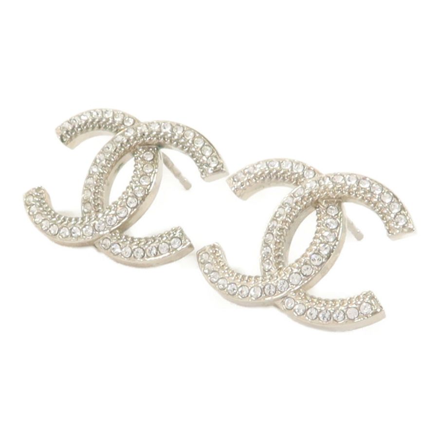 CHANEL 金屬/水晶Pierced Earring耳環-1