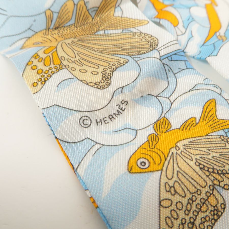 HERMES 絲質Twilly絲巾-4