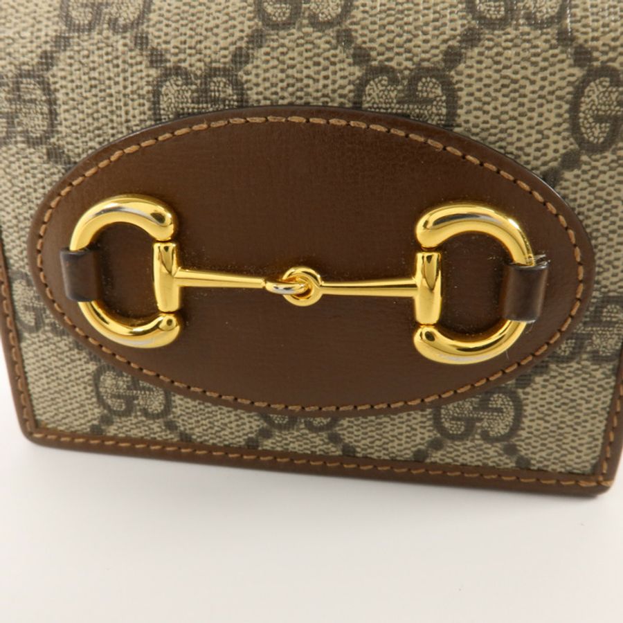 GUCCI 塗層帆布Horsebit 1955 Card Case Wallet錢包-9